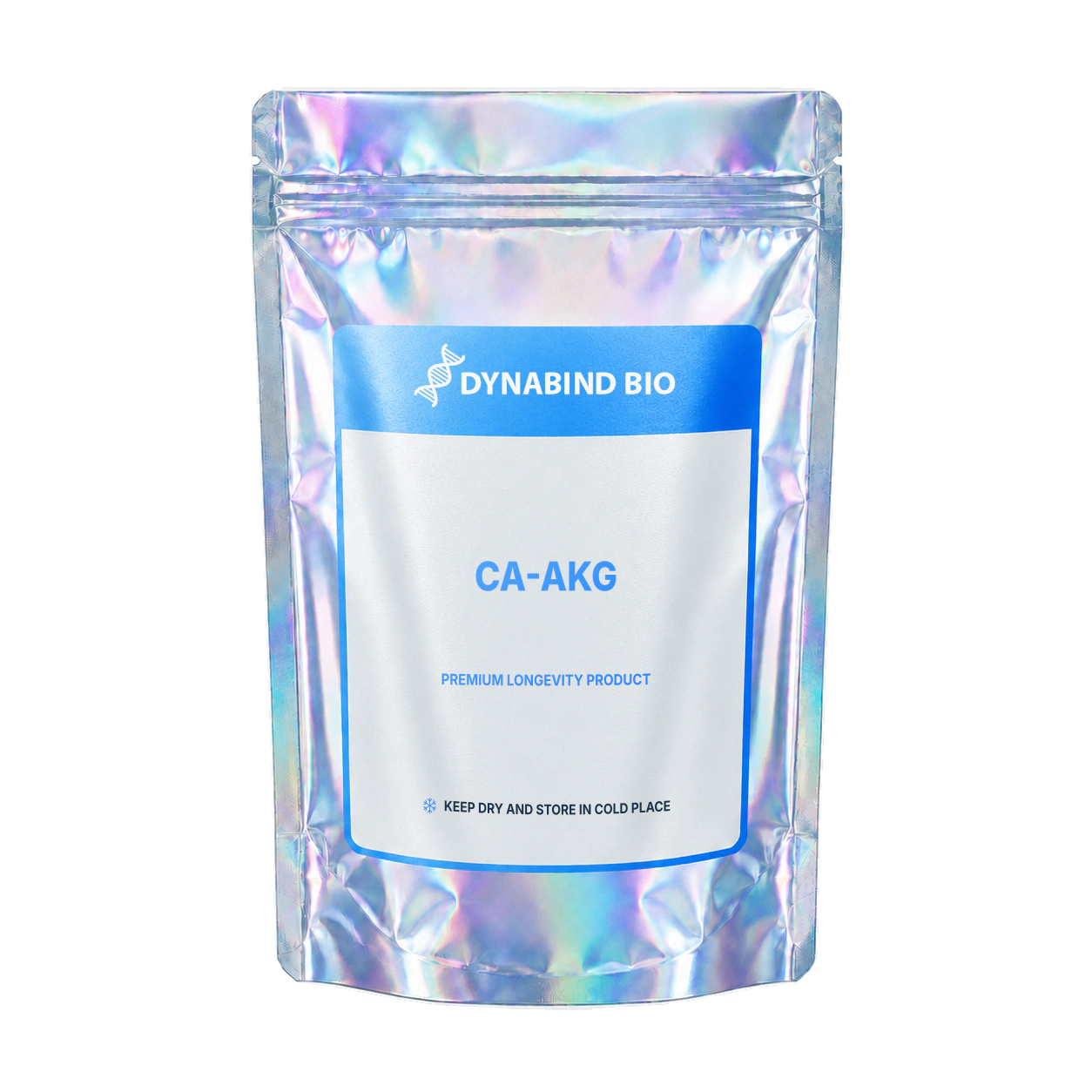 CA-AKG supplement pouch for Krebs-cycle metabolism, cellular energy and healthy-aging research by DynaBind Bio